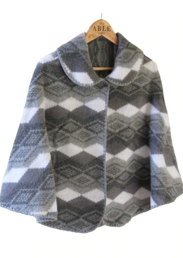 Women's Lilly luxury velcro adaptive cape - Charcoal - Image 4